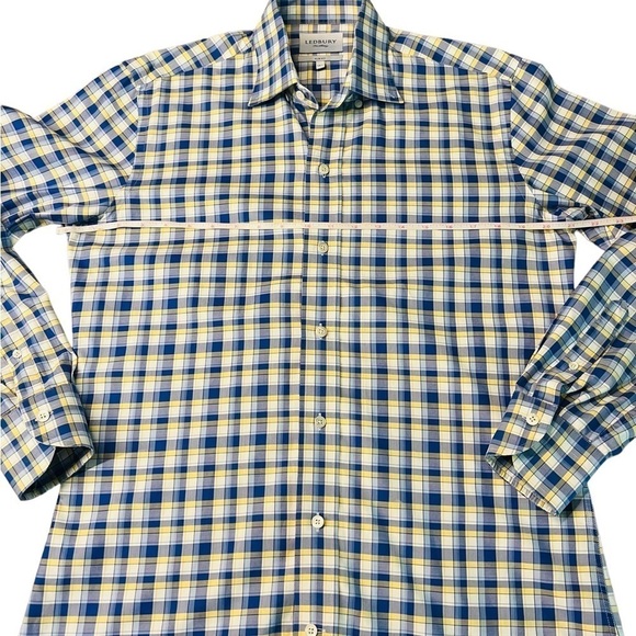 LEDBURY MENS LONG SLEEVE SLIM FITTED BUTTON DOWN SHIRT SIZE 15 1/2 - Picture 8 of 9